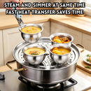 idrop Stainless Steel Steaming & Stewing Bowl with Lid Double Boiler Soup Bowl Egg Custard Steamer Pot Multi Purpose Cooking Bowl Mangkuk Kukus & Rebus Keluli Tahan Karat Dengan Penutup Sesuai Untuk Kukus Telur, Sup, Ayam & Masakan Pelbagai Guna (S)