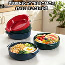 idrop 18CM PP Plastic Bowl / 22.3CM PP Plastic Double Handle Round Plate Fruit Salad Steak Serving Restaurant Home Use Mangkuk Pemegang Dua Plastik PP 18CM Pinggan Bulat Pemegang Dua Plastik PP 22.3CM Salad Buah Hidangan Steak Kegunaan Rumah Restoran (S)