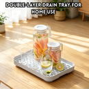 idrop Thickened Tray Double Layer Cup Drying Rack Tea Drainer Holder Bowl Chopstick Storage Deep Tray Organizer Kitchen Rak Cawan Dua Tingkat Dulang Tebal Rak Titisan Penyimpanan Mangkuk Penyepit Dulang Teh Dalam Organiser Dapur Serbaguna Rumah Tangga (S)