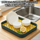 idrop Thickened Tray Double Layer Cup Drying Rack Tea Drainer Holder Bowl Chopstick Storage Deep Tray Organizer Kitchen Rak Cawan Dua Tingkat Dulang Tebal Rak Titisan Penyimpanan Mangkuk Penyepit Dulang Teh Dalam Organiser Dapur Serbaguna Rumah Tangga (S)