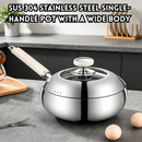 idrop【22CM – 26CM】SUS 304 Deep Belly Wok Single Handle Cooking Pan Induction and Gas Stove Compatible Kitchen Cookware Kuali Perut Dalam SUS 304 22CM–26CM Pemegang Tunggal Kuali Memasak Sesuai Dapur Induksi dan Gas Peralatan Dapur Rumah Tangga (S)