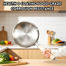 idrop【22CM – 26CM】SUS 304 Deep Belly Wok Single Handle Cooking Pan Induction and Gas Stove Compatible Kitchen Cookware Kuali Perut Dalam SUS 304 22CM–26CM Pemegang Tunggal Kuali Memasak Sesuai Dapur Induksi dan Gas Peralatan Dapur Rumah Tangga (S)