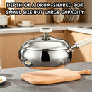 idrop【22CM – 26CM】SUS 304 Deep Belly Wok Single Handle Cooking Pan Induction and Gas Stove Compatible Kitchen Cookware Kuali Perut Dalam SUS 304 22CM–26CM Pemegang Tunggal Kuali Memasak Sesuai Dapur Induksi dan Gas Peralatan Dapur Rumah Tangga (S)