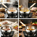 idrop【22CM – 26CM】SUS 304 Deep Belly Wok Single Handle Cooking Pan Induction and Gas Stove Compatible Kitchen Cookware Kuali Perut Dalam SUS 304 22CM–26CM Pemegang Tunggal Kuali Memasak Sesuai Dapur Induksi dan Gas Peralatan Dapur Rumah Tangga (S)