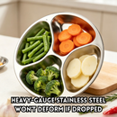idrop 25CM 304 Stainless Steel 4 Grid Prep Tray Food Grade Kitchen Ingredient Plate Onion Ginger Garlic Seasoning Tray Hotpot Serving Dulang Penyediaan 25CM Keluli Tahan Karat 304 4 Ruang Gred Makanan Pinggan Bahan Masakan Bawang Halia Bawang Putih (S)