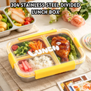 idrop 700ML 304 Stainless Steel Lunch Box with Lid Food Grade Compartment Bento Box Airtight Meal Container for Students and Office Use Bekas Makan Keluli Tahan Karat 304 Dengan Penutup Gred Makanan Bekas Berpetak Kedap Udara Untuk Pelajar dan Pejabat (S)