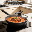 idrop 32CM Blue Crystal Non Stick Wok with Steamer & Spatula Flat Bottom Frying Pan for Gas Stove & Induction Cooker Kuali Blue Crystal 32CM Dengan Pengukus & Spatula Periuk Leper Anti Lekat Sesuai Untuk Dapur Gas & Induksi (S)
