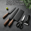 idrop 6 PCS Premium Stainless Steel Kitchen Knife Set Chef Knife Cooking Knife Household Cutlery Set Gift Kitchen Tool Set Pisau Dapur Keluli Tahan Karat Premium 6PCS Pisau Chef Pisau Memasak Set Pisau Rumah Sesuai Dijadikan Hadiah Peralatan Dapur (S)