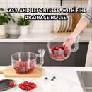 idrop Automatic Fruit Wash & Drain Basket Transparent Snail Design Kitchen Strainer Multi-Function Food Rinse & Drain, Bakul Basuh Buah Automatik Rekaan Siput Lutsinar Penapis Sinki Dapur Penapis & Peniris Makanan Serbaguna Untuk Kegunaan Rumah (S)