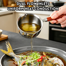 idrop 500ML Oil Pouring Pot Food Grade 304 Stainless Steel Heat Resistant Oil Drizzle Pot Kitchen Oil Dispenser for Pouring Hot Oil, Periuk Minyak 500ML 1PCS Keluli Tahan Karat 304 Gred Makanan Tahan Haba Bekas Tuang Minyak Panas Untuk Kegunaan Dapur (S)