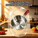 idrop 16CM 304 Stainless Steel Steamer Pot Milk Pot Instant Noodle Cooker Single Serving Soup Steaming Cooking Pot Kitchen Cookware Periuk Kukus 16CM Keluli Tahan Karat 304 Makanan Periuk Susu Mi Segera Periuk Sup Satu Hidangan Peralatan Dapur Rumah (S)