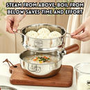 idrop 16CM 304 Stainless Steel Steamer Pot Milk Pot Instant Noodle Cooker Single Serving Soup Steaming Cooking Pot Kitchen Cookware Periuk Kukus 16CM Keluli Tahan Karat 304 Makanan Periuk Susu Mi Segera Periuk Sup Satu Hidangan Peralatan Dapur Rumah (S)