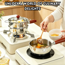 idrop 16CM 304 Stainless Steel Steamer Pot Milk Pot Instant Noodle Cooker Single Serving Soup Steaming Cooking Pot Kitchen Cookware Periuk Kukus 16CM Keluli Tahan Karat 304 Makanan Periuk Susu Mi Segera Periuk Sup Satu Hidangan Peralatan Dapur Rumah (S)