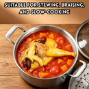 idrop 30CM 316 Stainless Steel Double Handle Soup Pot with Glass Lid Thickened Large Capacity Induction Gas Compatible Periuk Sup 30CM 316 Keluli Tahan Karat Pemegang Dua Dengan Penutup Kaca Periuk Tebal Kapasiti Besar Sesuai Dapur Induksi dan Gas (S)