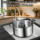 idrop 30CM 316 Stainless Steel Double Handle Soup Pot with Glass Lid Thickened Large Capacity Induction Gas Compatible Periuk Sup 30CM 316 Keluli Tahan Karat Pemegang Dua Dengan Penutup Kaca Periuk Tebal Kapasiti Besar Sesuai Dapur Induksi dan Gas (S)