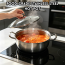 idrop【 24CM–32CM 】304 Stainless Steel Double Handle Hot Pot Thickened Soup Pot High Depth Cooking Pot Induction Gas Kitchen Periuk Steamboat Pemegang Dua 24CM–32CM Periuk Sup Tebal Periuk Dalam Pemegang Dua Sesuai Dapur Induksi Gas Peralatan Dapur (S)