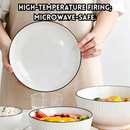 idrop Nordic Ribbed Ceramic Bowl and Plate Set Multi Size Bowls and Plates with Fish Plate Minimalist Dining Tableware Set for Home Kitchen, Set Pinggan Mangkuk Seramik Pelbagai Saiz Dengan Pinggan Ikan Rekaan Minimalis Untuk Dapur Rumah (S)