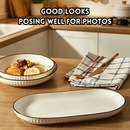 idrop Nordic Ribbed Ceramic Bowl and Plate Set Multi Size Bowls and Plates with Fish Plate Minimalist Dining Tableware Set for Home Kitchen, Set Pinggan Mangkuk Seramik Pelbagai Saiz Dengan Pinggan Ikan Rekaan Minimalis Untuk Dapur Rumah (S)