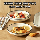 idrop Nordic Ribbed Ceramic Bowl and Plate Set Multi Size Bowls and Plates with Fish Plate Minimalist Dining Tableware Set for Home Kitchen, Set Pinggan Mangkuk Seramik Pelbagai Saiz Dengan Pinggan Ikan Rekaan Minimalis Untuk Dapur Rumah (S)