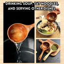 idrop Japanese Style Large Deep Soup Spoon Thickened Wooden Long Handle Ramen Spoon Mukbang Eating Spoon Kitchen Tableware Set Set Sudu Sup Besar Gaya Jepun Dalam Tebal Sudu Kayu Pemegang Panjang Sudu Ramen Sudu Makan Dapur (S)