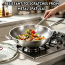 idrop 【24CM - 34CM】Titanium Dengan Penutup Dua Pemegang & Satu Pemegang Sesuai Untuk Dapur Gas dan Induksi Titanium Hammered Wok & Frying Pan with Lid Double Handle Single Handle Flat & Round Bottom Gas Stove Induction Cooker Compatible Kuali (S)