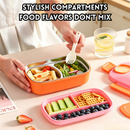 idrop 800ML 304 Stainless Steel Lunch Box with Inner Compartments Microwave Safe Bento Box Food Grade Meal Container with Spoon Bekas Makan 800ML Keluli Tahan Karat 304 Dengan Ruang Dalaman Sesuai Microwave Bekas Bento Gred Makanan Dengan Sudu (S)