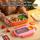 idrop 800ML 304 Stainless Steel Lunch Box with Inner Compartments Microwave Safe Bento Box Food Grade Meal Container with Spoon Bekas Makan 800ML Keluli Tahan Karat 304 Dengan Ruang Dalaman Sesuai Microwave Bekas Bento Gred Makanan Dengan Sudu (S)