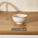 idrop Nordic Ribbed Ceramic Bowl and Plate Set Multi Size Bowls and Plates with Fish Plate Minimalist Dining Tableware Set for Home Kitchen, Set Pinggan Mangkuk Seramik Pelbagai Saiz Dengan Pinggan Ikan Rekaan Minimalis Untuk Dapur Rumah (S)