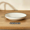 idrop Nordic Ribbed Ceramic Bowl and Plate Set Multi Size Bowls and Plates with Fish Plate Minimalist Dining Tableware Set for Home Kitchen, Set Pinggan Mangkuk Seramik Pelbagai Saiz Dengan Pinggan Ikan Rekaan Minimalis Untuk Dapur Rumah (S)