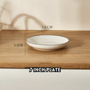 idrop Nordic Ribbed Ceramic Bowl and Plate Set Multi Size Bowls and Plates with Fish Plate Minimalist Dining Tableware Set for Home Kitchen, Set Pinggan Mangkuk Seramik Pelbagai Saiz Dengan Pinggan Ikan Rekaan Minimalis Untuk Dapur Rumah (S)