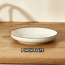idrop Nordic Ribbed Ceramic Bowl and Plate Set Multi Size Bowls and Plates with Fish Plate Minimalist Dining Tableware Set for Home Kitchen, Set Pinggan Mangkuk Seramik Pelbagai Saiz Dengan Pinggan Ikan Rekaan Minimalis Untuk Dapur Rumah (S)