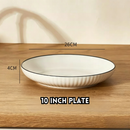 idrop Nordic Ribbed Ceramic Bowl and Plate Set Multi Size Bowls and Plates with Fish Plate Minimalist Dining Tableware Set for Home Kitchen, Set Pinggan Mangkuk Seramik Pelbagai Saiz Dengan Pinggan Ikan Rekaan Minimalis Untuk Dapur Rumah (S)