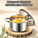 idrop 【18CM/20CM/24CM】 Milk Pot Stainless Steel Single Double Handle Thickened Soup Pot Induction and Gas Compatible Cooking Pot Kitchen Cookware Periuk Susu Keluli Tahan Karat Pemegang Tunggal Periuk Pemegang Dua Tebal Sesuai Dapur Induksi Gas Periuk (S)