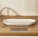 idrop Nordic Ribbed Ceramic Bowl and Plate Set Multi Size Bowls and Plates with Fish Plate Minimalist Dining Tableware Set for Home Kitchen, Set Pinggan Mangkuk Seramik Pelbagai Saiz Dengan Pinggan Ikan Rekaan Minimalis Untuk Dapur Rumah (S)
