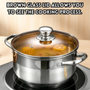 idrop 【18CM/20CM/24CM】 Milk Pot Stainless Steel Single Double Handle Thickened Soup Pot Induction and Gas Compatible Cooking Pot Kitchen Cookware Periuk Susu Keluli Tahan Karat Pemegang Tunggal Periuk Pemegang Dua Tebal Sesuai Dapur Induksi Gas Periuk (S)