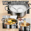 idrop 【18CM/20CM/24CM】 Milk Pot Stainless Steel Single Double Handle Thickened Soup Pot Induction and Gas Compatible Cooking Pot Kitchen Cookware Periuk Susu Keluli Tahan Karat Pemegang Tunggal Periuk Pemegang Dua Tebal Sesuai Dapur Induksi Gas Periuk (S)
