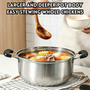 idrop【18CM + 26CM + 34CM】Milk Pot Stainless Steel with Steamer, Double Handle Soup Pot Tall Steamer Pot Cookware Set Periuk Susu Keluli Tahan Karat Pemegang Tunggal Dengan Pengukus Periuk Sup Pemegang Dua Periuk Kukus Bertutup Tinggi Sesuai Dapur (S)