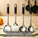 idrop Stainless Steel Cooking Utensil Set Thickened Spatula Soup Spoon Pan- Fry Spatula Rice Spoon Kitchen Tool Set Set Set Peralatan Dapur Keluli Tahan Karat Sudu Bayi Spatula Tebal Senduk Sup Sudu Penapis Sudip Goreng (S)