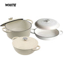 idrop 6 Pcs Premium Cast Iron Enamel Pot Cookware Set / 6 Keping Set Alat Memasak Periuk Enamel Besi Tuang Premium
