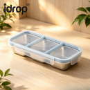 idrop【 2 / 3 Grid 】304 Stainless Steel Rectangular Food Storage Box Airtight Lid Container Refrigerator Meat Portion Box Organizer Bekas Makanan Keluli Tahan Karat 304 2 / 3 Ruang Dengan Penutup Kedap Udara Penyediaan Makanan Simpan Daging Peti Sejuk (S)