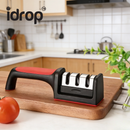 idrop 5PCS Kitchen Knife Set Stainless Steel Knife Meat Slicing Knife Chopping Board with Knife Sharpener Kitchen Tool Set Peralatan Dapur Set Pisau Keluli Tahan Karat 5PCS dengan Papan Pemotong Pisau Hiris Daging Papan Cincang Set Dapur Rumah Asrama (S)
