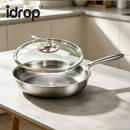 idrop 【24CM - 34CM】Titanium Dengan Penutup Dua Pemegang & Satu Pemegang Sesuai Untuk Dapur Gas dan Induksi Titanium Hammered Wok & Frying Pan with Lid Double Handle Single Handle Flat & Round Bottom Gas Stove Induction Cooker Compatible Kuali (S)
