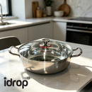 idrop【 24CM–32CM 】304 Stainless Steel Double Handle Hot Pot Thickened Soup Pot High Depth Cooking Pot Induction Gas Kitchen Periuk Steamboat Pemegang Dua 24CM–32CM Periuk Sup Tebal Periuk Dalam Pemegang Dua Sesuai Dapur Induksi Gas Peralatan Dapur (S)