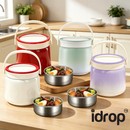 idrop 1.2L 304 Stainless Steel Vacuum Insulated Lunch Box 24 Hour Heat Retention Food Jar Portable Office Meal Container Bekas Makan Termos Vakum 1.2L Keluli Tahan Karat 304 Tahan Panas Sehingga 24 Jam Bekas Makanan Mudah Alih Pejabat Kegunaan Harian (S)