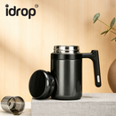 idrop 550ML – Portable Office Vacuum Insulated Cup with Handle 316 Stainless Steel Premium Infuser Tea Separation Bottle Thermos Office Tumbler Cawan Termos Pejabat Mudah Alih Pemegang Keluli Tahan Karat 316 Premium Pemisah Teh dan Air Cawan Vakum (S)