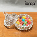 idrop Doorgift Kaca Glass Majlis Kahwin Cenderahati, Balang penyimpanan Desktop, Balang Gula Kaca ,Penutup Lutsinar Kristal Berlian