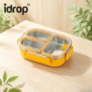 idrop 800ML 304 Stainless Steel 3 Compartment Rectangular Lunch Box Microwave Safe Food Grade Bento Meal Container Fresh Keeping Bekas Makan 800ML Keluli Tahan Karat 304 3 Ruang Bekas Bento Segi Empat Sesuai Microwave Gred Makanan Simpanan Makanan (S)