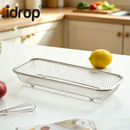 idrop 1 PCS 304 Stainless Steel Chopsticks & Spoon Storage Box Drain Rack Kitchen Countertop Cutlery Organizer Tableware Holder Bekas Simpan Penyepit & Sudu Keluli Tahan Karat 304 1PCS Dengan Rak Saliran Pinggan Mangkuk Dapur Bentuk Untuk Meja Rumah