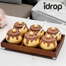 idrop 6 PCS Ceramic Seasoning Jar Set Honey Spice Container with Spoon Multi Compartment Condiment Storage Kitchen Accessories Set Set Bekas Perasa Seramik Bekas Madu Rempah dengan Sudu Bekas Pelbagai Ruang Simpanan Dapur Rumah