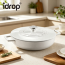idrop 1 PCS 30CM Enamel Soup Pot Cast Iron Casserole Slow Cooking Seafood Induction Cooker Compatible Household Stew Pot Kitchen Cookware Periuk Sup Enamel 30CM 1PCS Besi Tuang Untuk Masakan Perlahan Rebus Sesuai Untuk Dapur Induksi & Masakan Makanan Laut